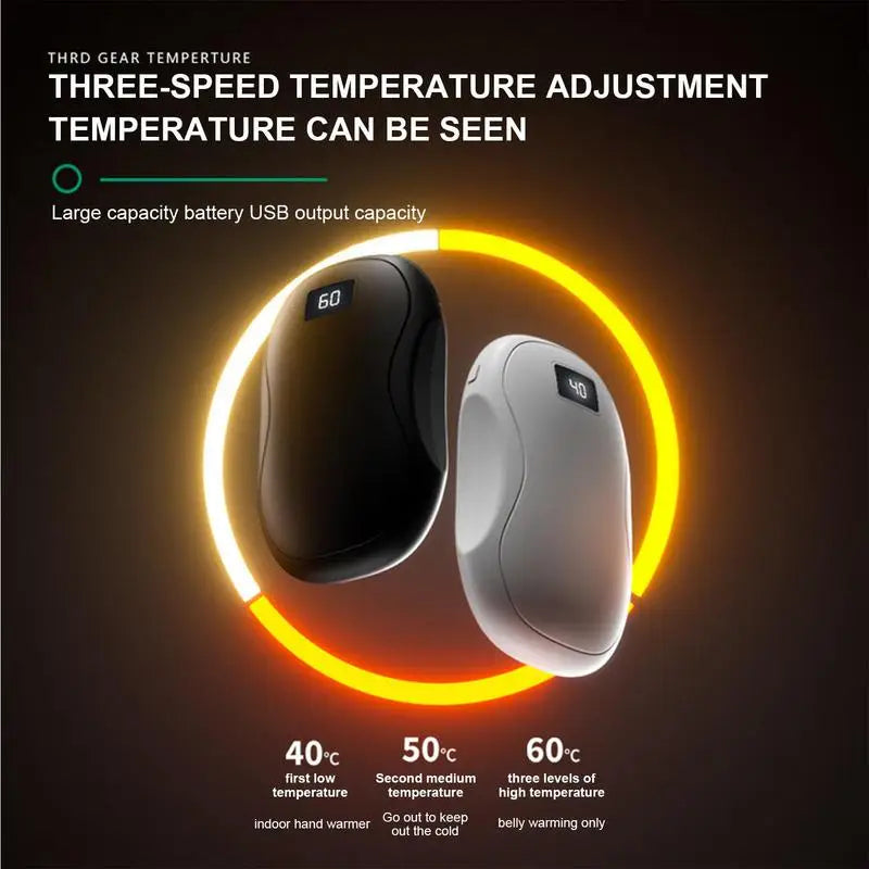 3500mAh Hand Warmer Power Bank 2 In 1 USB Rechargeable Hand Warmers Winter Handheld Warmer Electric Heater With LED Display