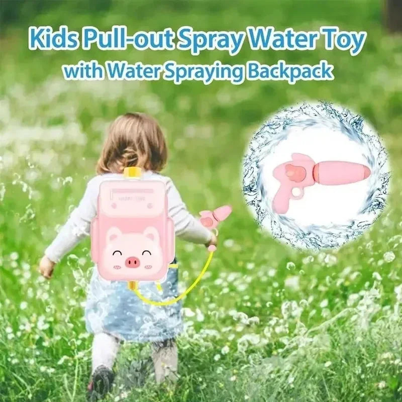 Backpack Water Gun Summer Cartoon Children Toy for Kids Animals Water Blaster Soaker Outdoor Beach Pool Fight Gun Toy for Kids