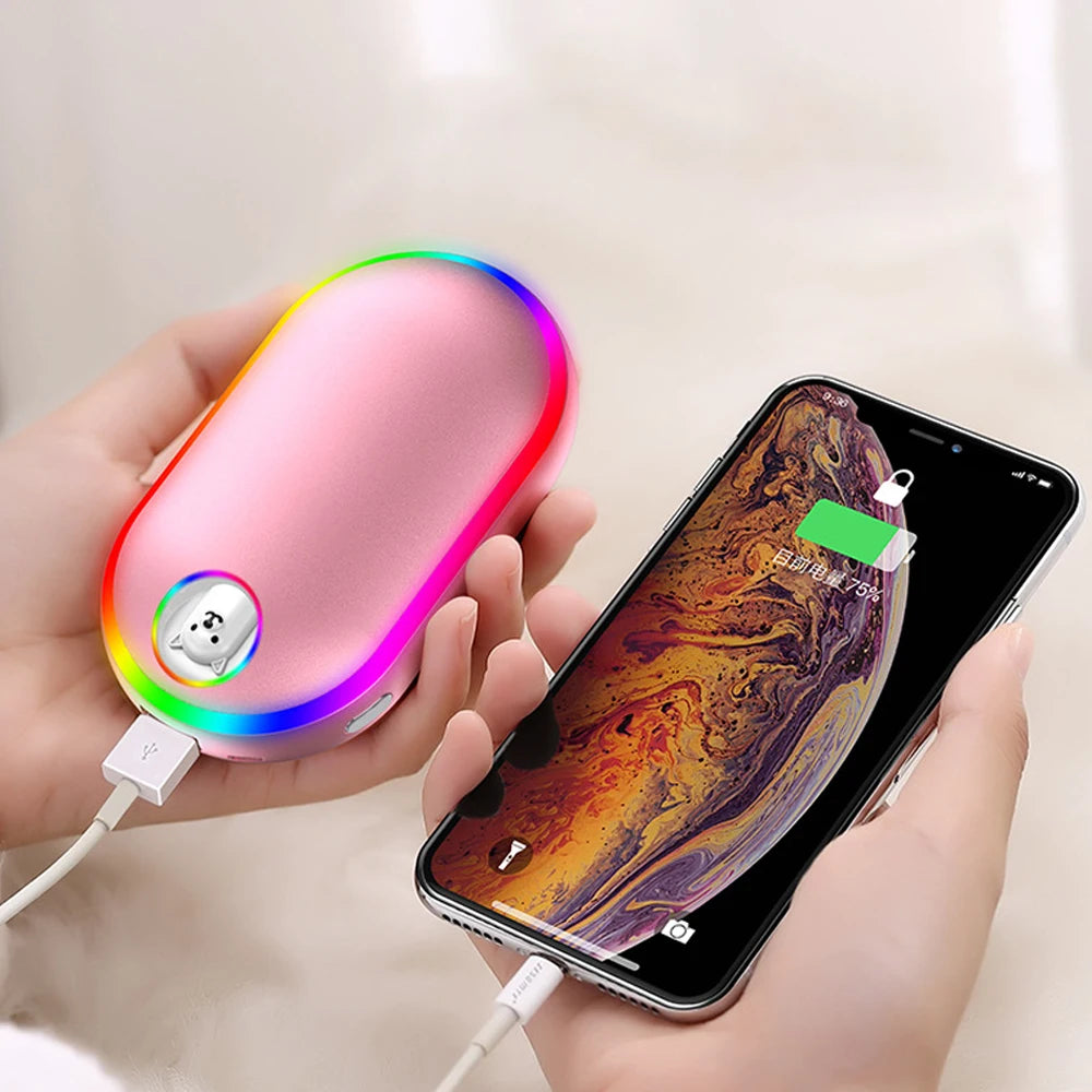 6000Mah Hand Warmer USB Power Bank Portable Electric Pocket Hand Warmer Digital Display Christma Gift