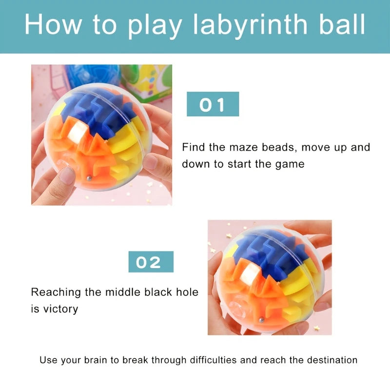 3D Maze Memory Ball Puzzle Toys 3D Gravity Memory Sequential Maze Ball for Kids Adults Brain Teaser Educational Puzzle Toys Cube