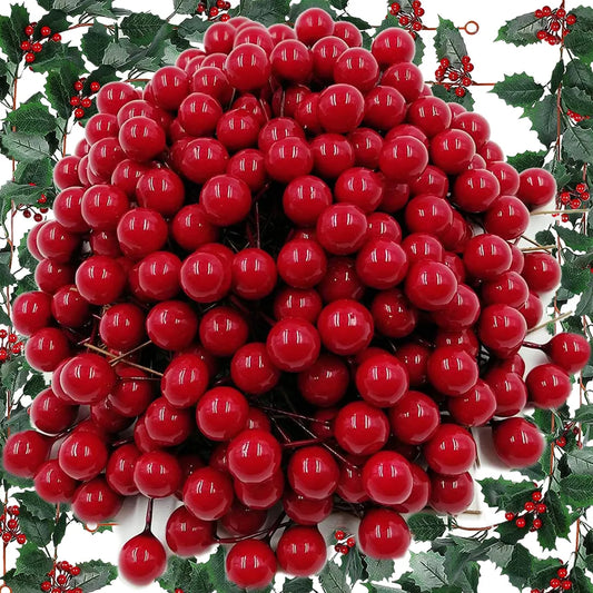 Wholesale Artificial Christmas Berry Fake Berries Holly Leaf Vine Wreath Rattan Winter Home Decor Xmas Tree DIY Craft Decoration