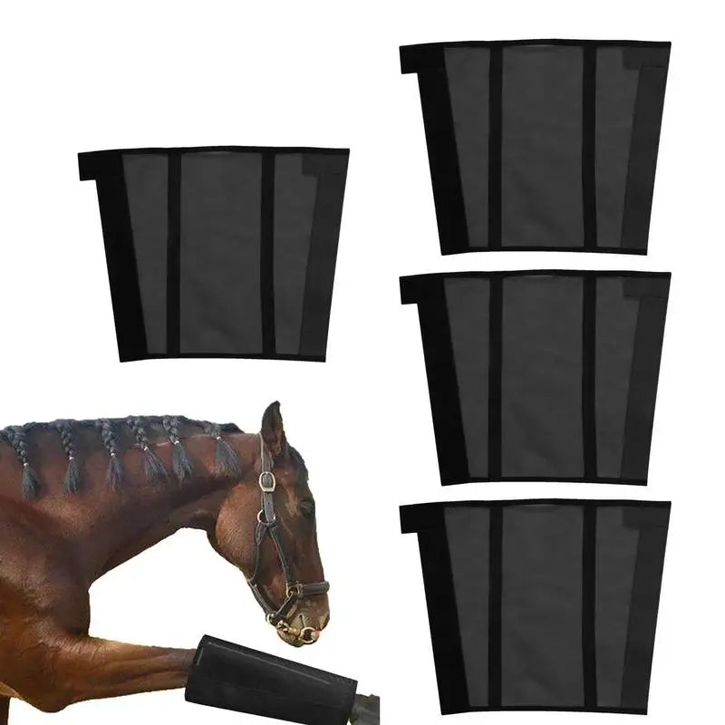 Equestrian Accessories, 4Pcs Horses Fly Boots, Horse Gear, Anti-mosquito Anti-fly Mesh Horse Leggings, Horse Equipment, 47x37cm