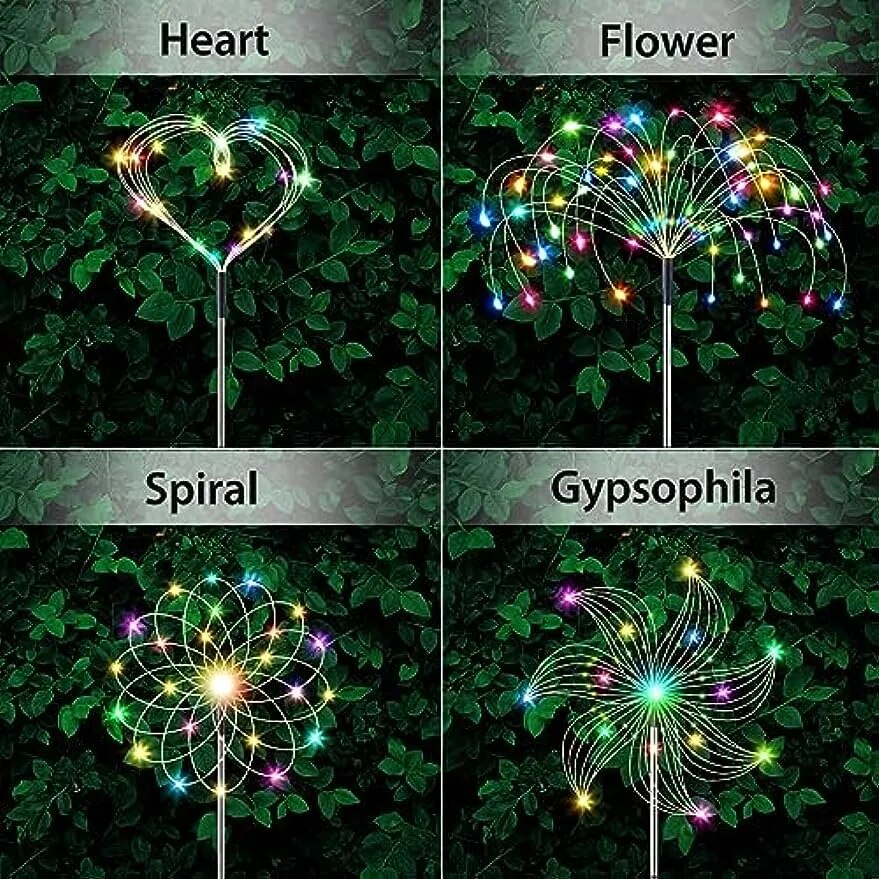 Solar LED Firework Fairy Lights Outdoor Garden Decoration 8 flashing modesLawn Pathway Lights Patio Yard Party Christmas Wedding