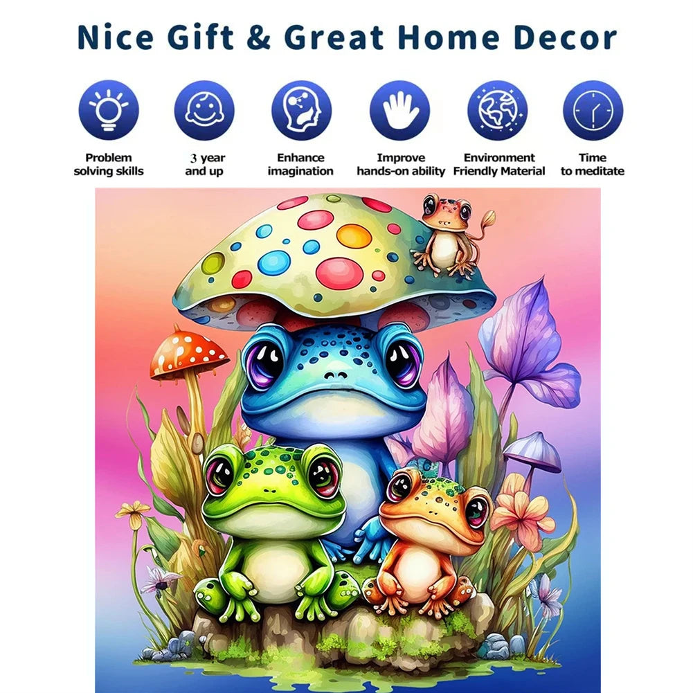 Wooden Frog Jigsaw Puzzle DIY Crafts Animal Puzzles Adults Kids Educational Wood Toy Gift 3D Hell Difficulty Brain Trainer Game