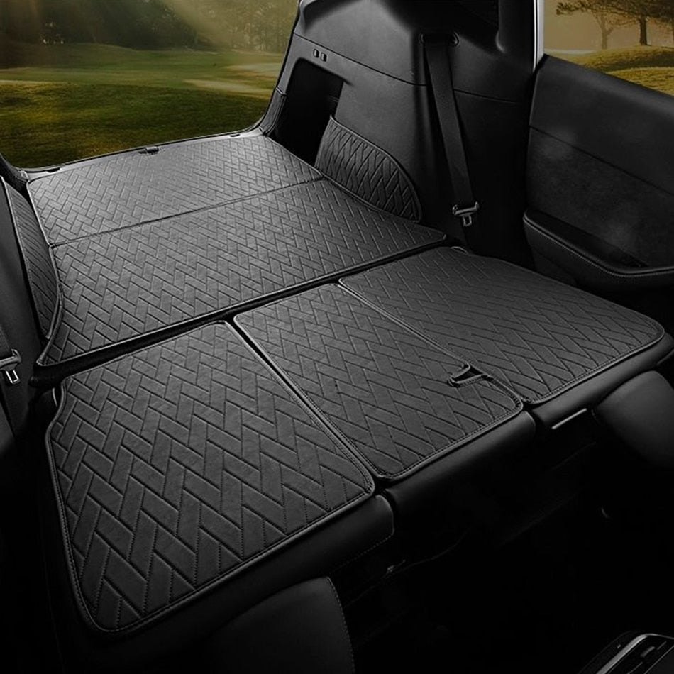 Leather Trunk Mats Fully Surrounded Waterproof Non-Slip Liner Custom Floor mat for Tesla Model Y 3 2017 to 2023 Car Accessories