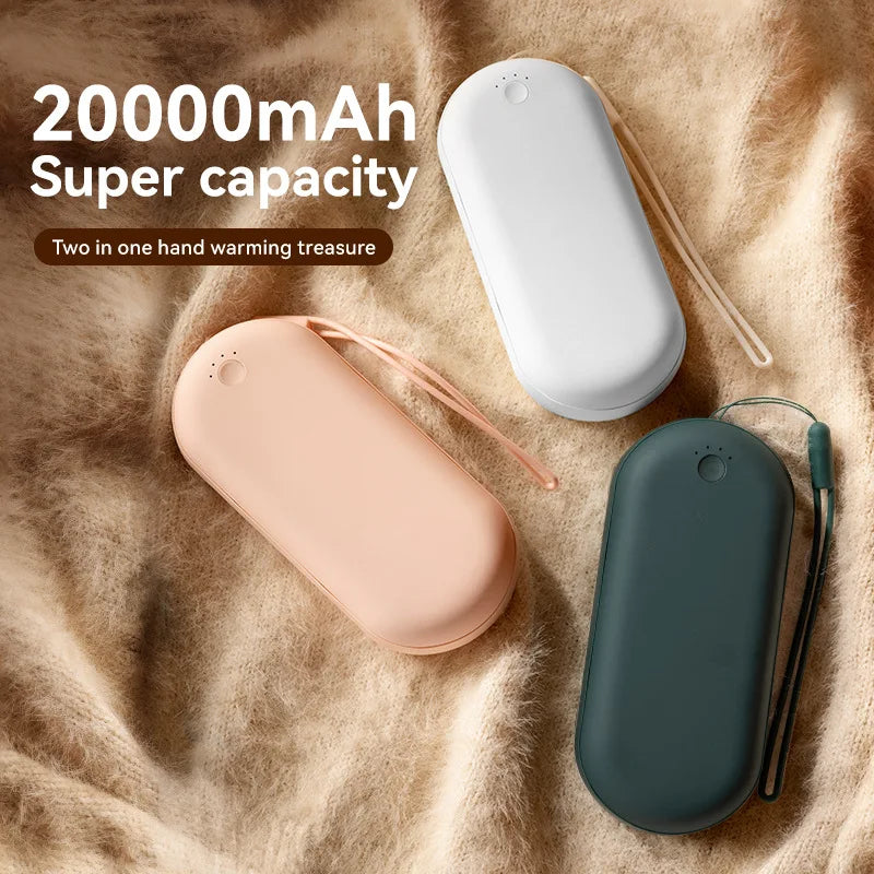 Electric Hand Warmers 10000/20000mAh Power Bank usb Rechargeable Portable Heater Pocket Warmers Electric Hand Stove for Winter