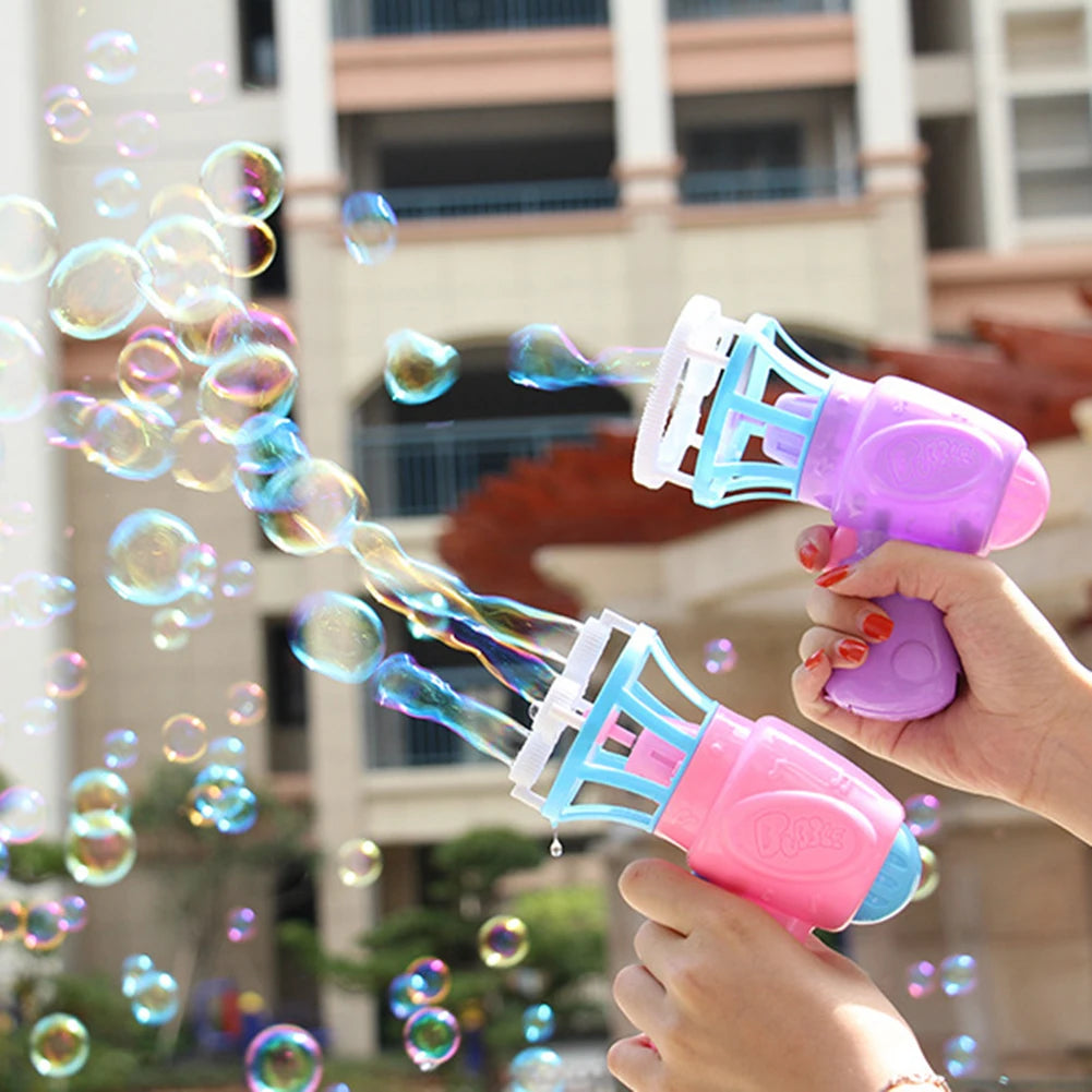 Kids Toys Bubble Gun Soap Bubbles Machine Gun Shape Automatic Bubble Gun Toys For Children Gift