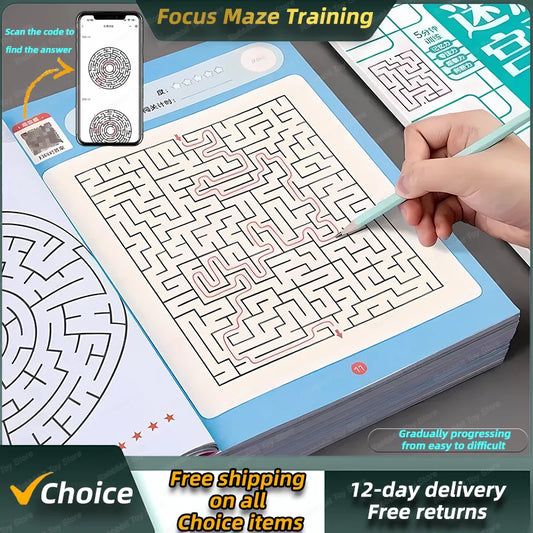 New Children Maze Book Find Differences Concentration Training Intelligence Brain-moving Maze Game Book Educational Toys  Gifts