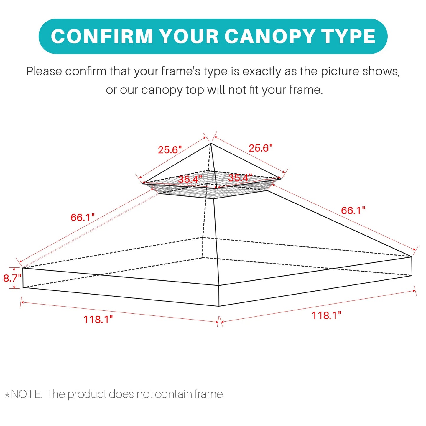 Replacement Roof for Gazebo, Gazebo Roof Replacement Cover ,3x3m  Outdoor Grill Shelter Canopy Top for Yard Patio Garden Canopy