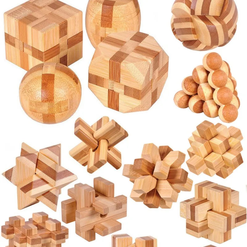 New Wooden Kong Ming Lock Lu Ban Lock IQ Brain Teaser Educational Toy Children Montessori 3D Puzzles Game Unlock Toys Kid Adult