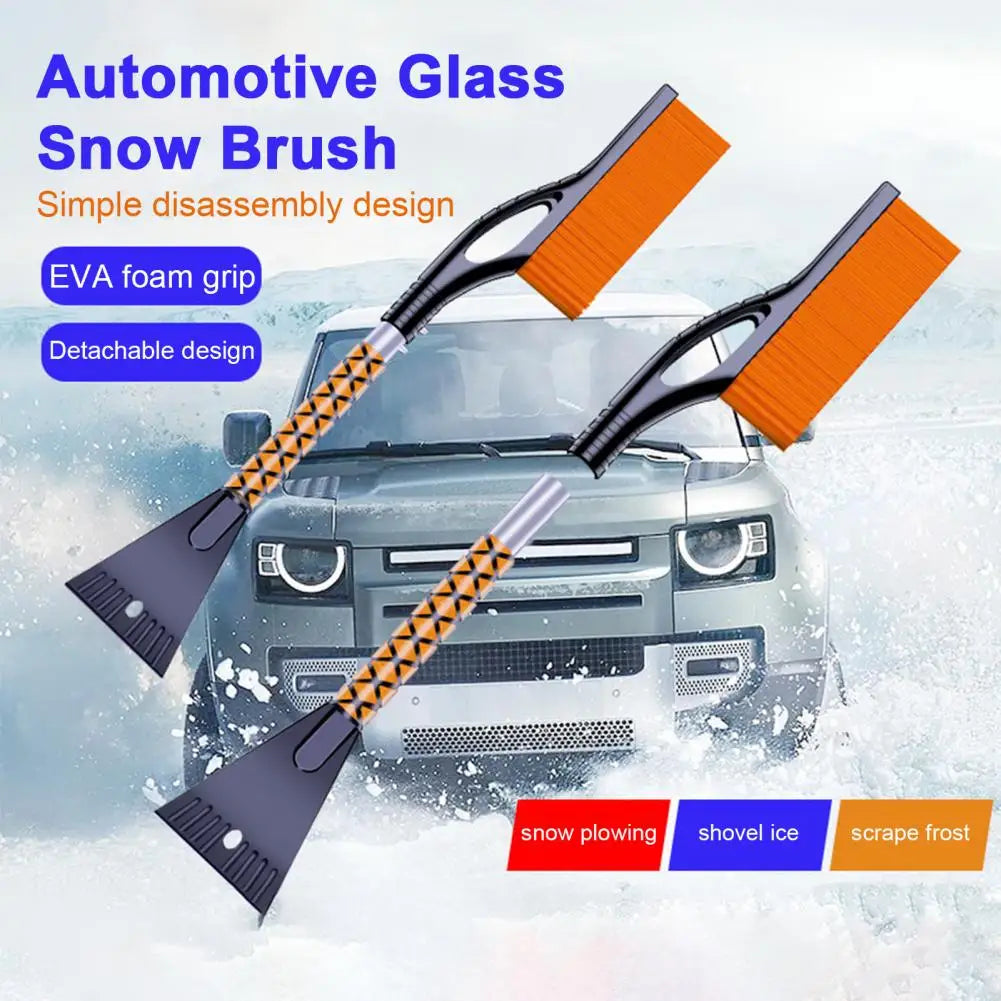 Multi-functional Snow Removal Tool Detachable Long Handle Car Snow Brush Ice Scraper with Sponge Grip High Density for Auto