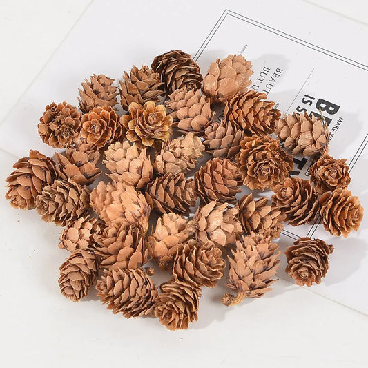 10/50PCS Natural Mini Pine Nuts Artificial Fake Fruit Vegetable For DIY Home Wedding Decoration Christmas Tree Decoration