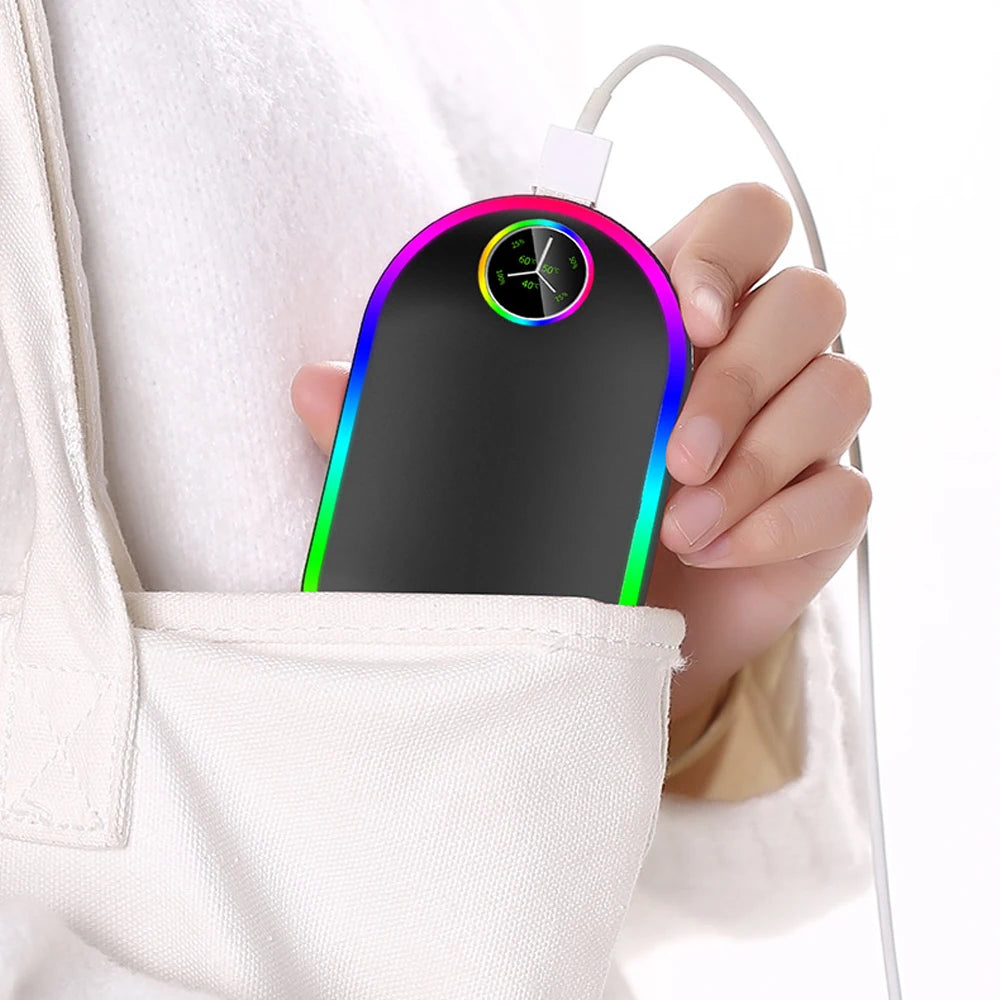 6000Mah Hand Warmer USB Power Bank Portable Electric Pocket Hand Warmer Digital Display Christma Gift