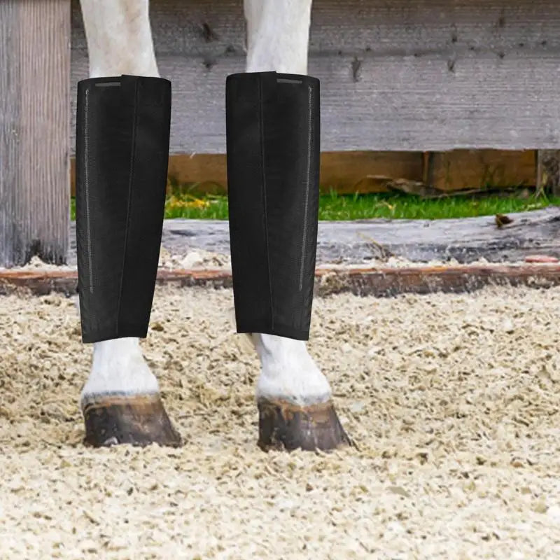 Anti-mosquito Anti-fly Mesh Horse Leggings, 4Pcs Horses Fly Boots, Horse Gear, Equestrian Accessories, Horse Equipment, 47x37cm