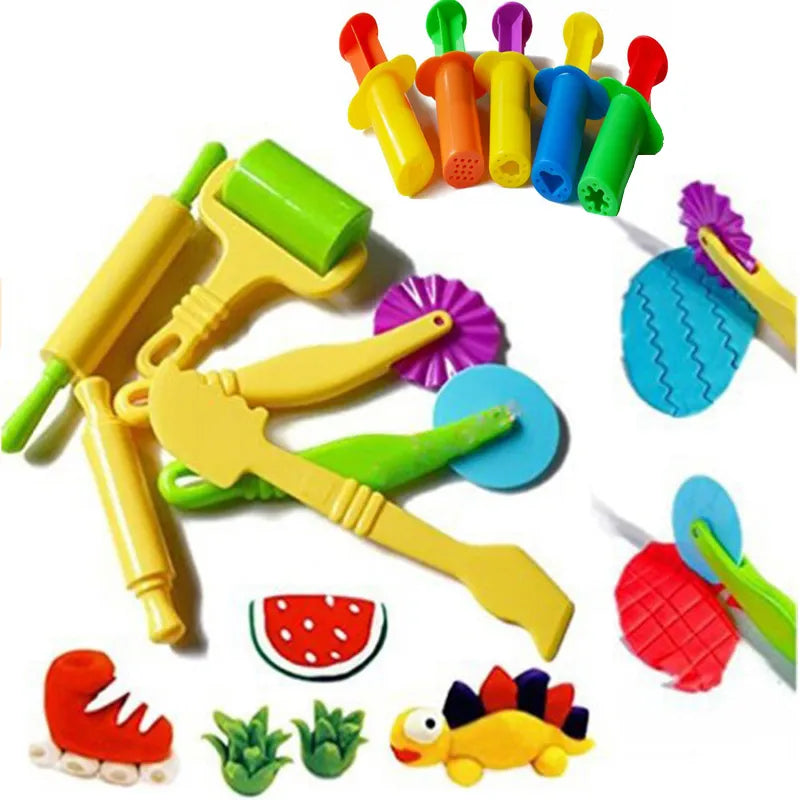 Play Dough Model Tool Toys Creative 3D Plasticine Tools Playdough Set Clay Cutters Moulds Deluxe Set Learning Education Kids Toy