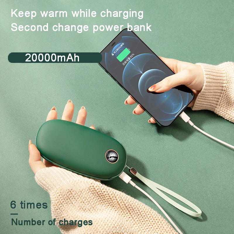 Electric Hand Warmers 10000/20000mAh Power Bank usb Rechargeable Portable Heater Pocket Warmers Electric Hand Stove for Winter