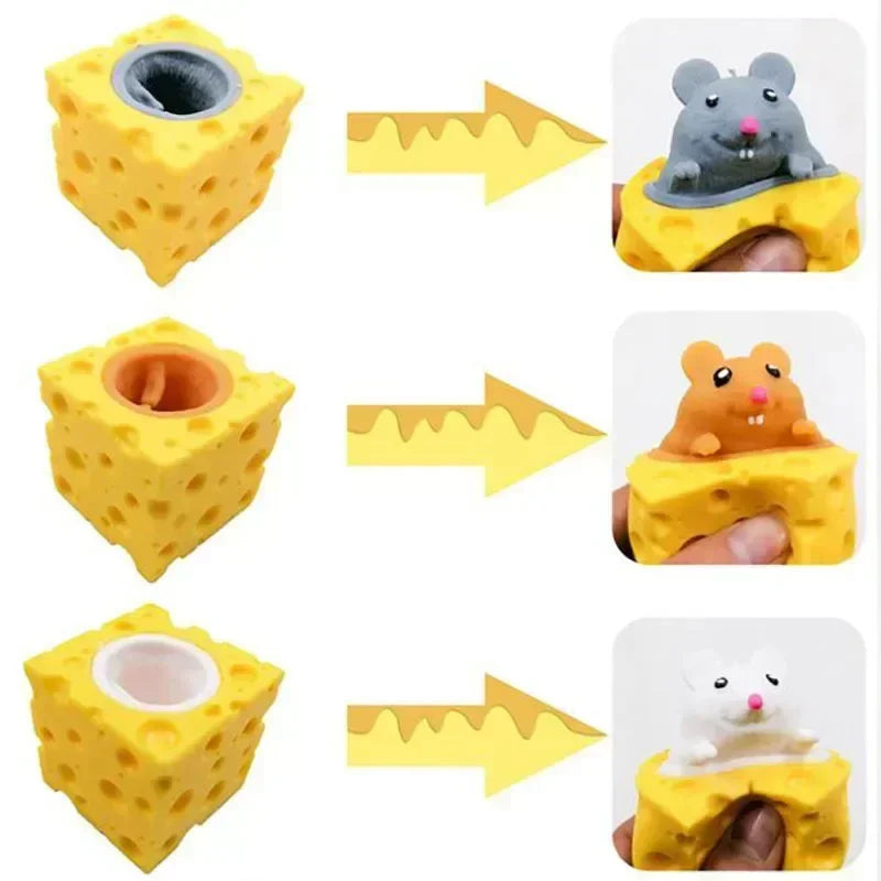 Stress-relieving Pet Cheese Mouse Cheese Pinch Fun Stress Ball Vent Squirrel Cup Prank Toy Antistress Toy Small Toys Fidget Toy