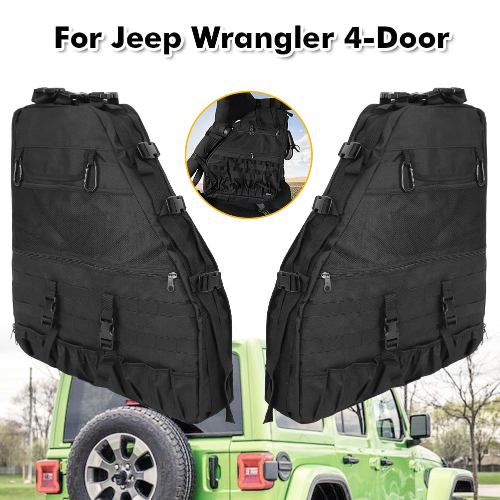 Roll Bar Storage Bag Cage Cargo For Jeep Wrangler JK JKU JL 4-Door 2007-2019 Saddle Bag Multi-Pocket Organizers Tool Storage Bag