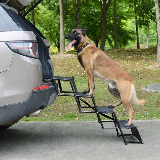 Dog Ramp for Trucks High-Quality Steel Folding Pet Dog Puppy Step Stairs Portable Lightweight Car Dogs Steps Stairs Ladder