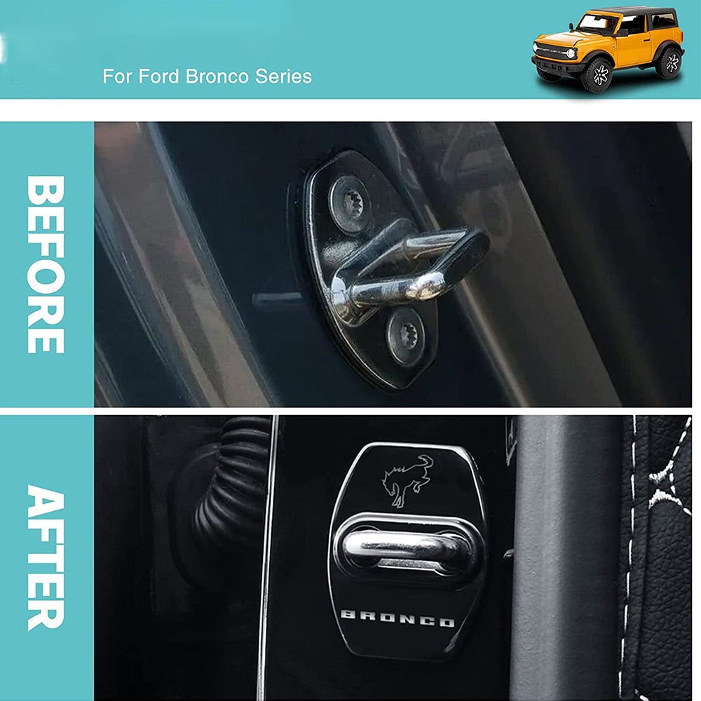 For Ford Bronco 2022 2021 4Pcs Door Lock Cover Protector Latches Door Stopper Covers Set 4 Interior Accessories