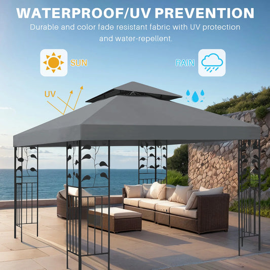 Replacement Roof for Gazebo, Gazebo Roof Replacement Cover ,3x3m  Outdoor Grill Shelter Canopy Top for Yard Patio Garden Canopy