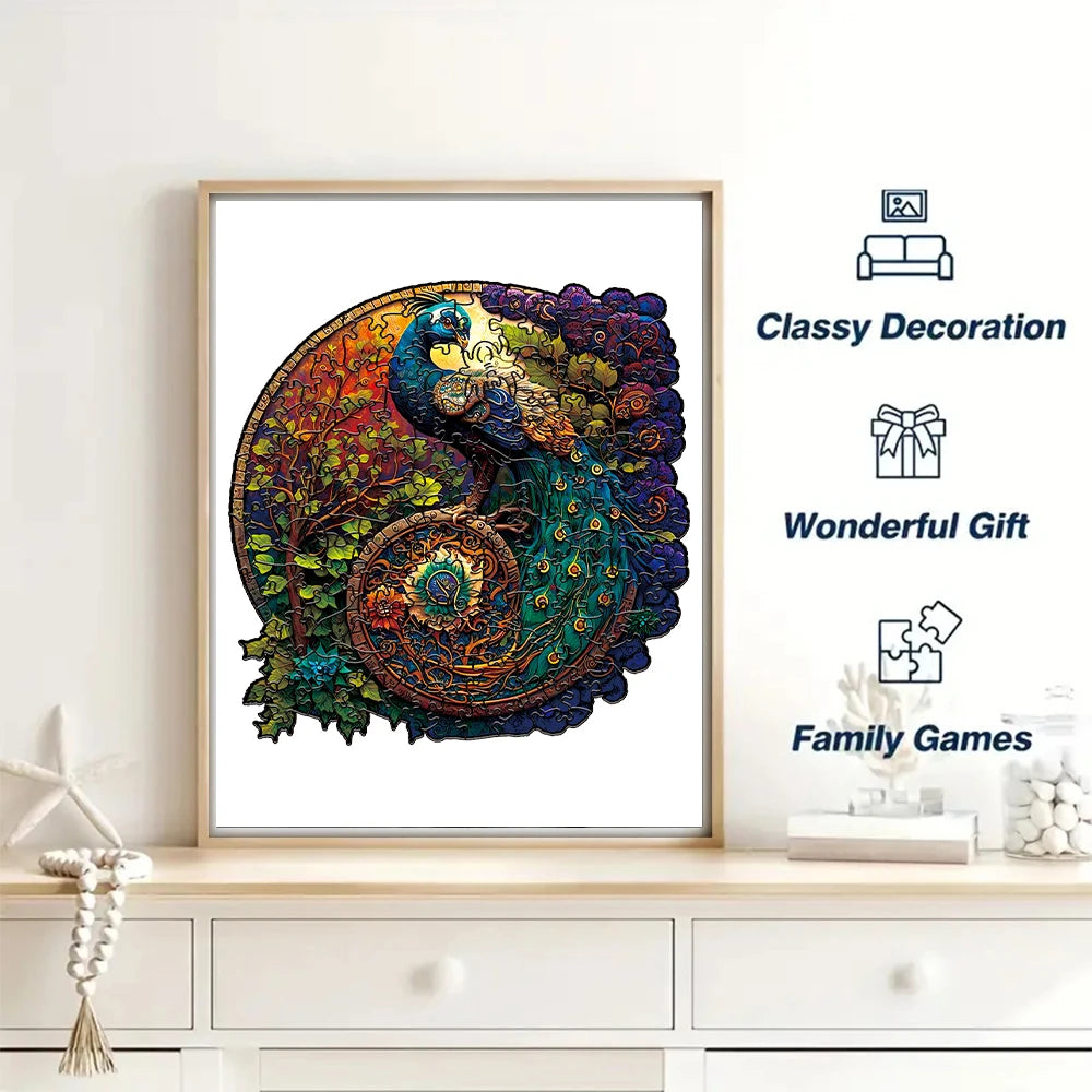 Peacock Wooden Jigsaw Puzzle Educational Toy For Adults Kids Christmas Gifts DIY Crafts Animal Jigsaw Puzzle Brain Trainer games