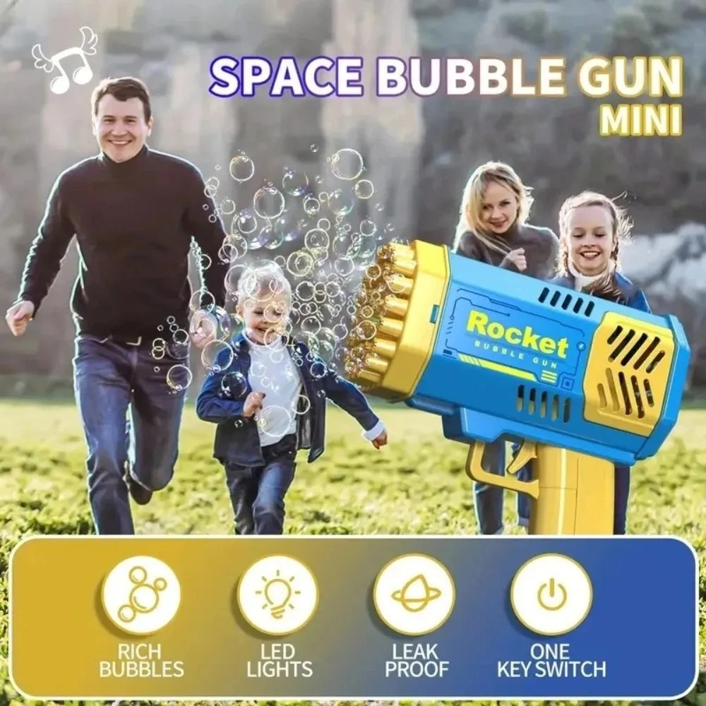 40Holes Bubble Gun Automatic Bubbles Machine Rocket Gun Launcher Shape Blower Soap Toys For Kid Bubble Machine Party Supplies