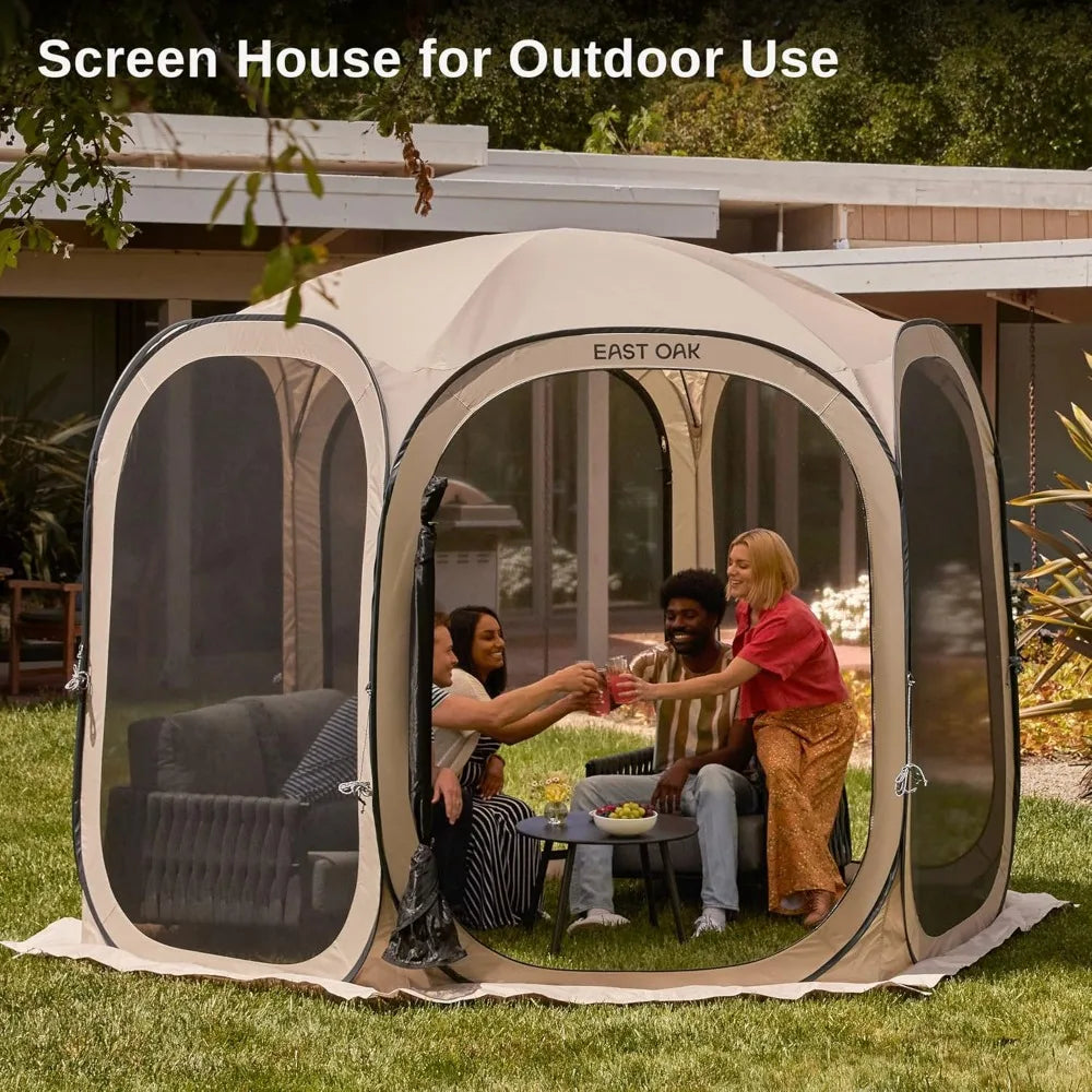 EAST OAK Screen House Tent Pop-Up, Portable Screen Room Canopy Instant Screen Tent 10 x 10 FT with Carry Bag for Patio