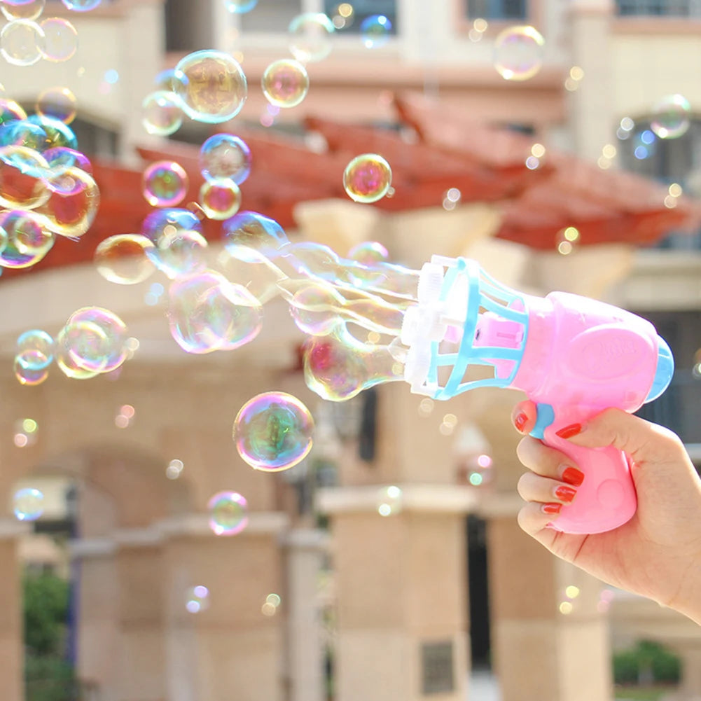 Kids Toys Bubble Gun Soap Bubbles Machine Gun Shape Automatic Bubble Gun Toys For Children Gift