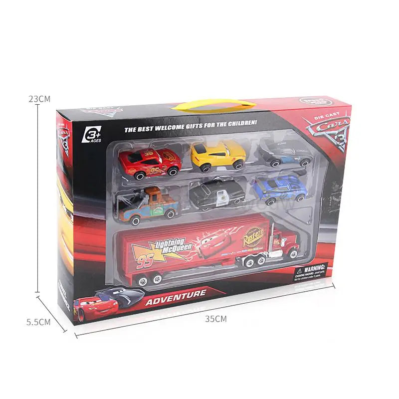 6-7pcs/Set Pixar Car 3 Lightning Mcqueen Uncle Truck Jackson Storm 1:55 Diecast Metal Car Model Toys Kids Boy Xmas Gift