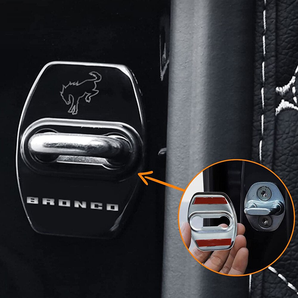 For Ford Bronco 2022 2021 4Pcs Door Lock Cover Protector Latches Door Stopper Covers Set 4 Interior Accessories