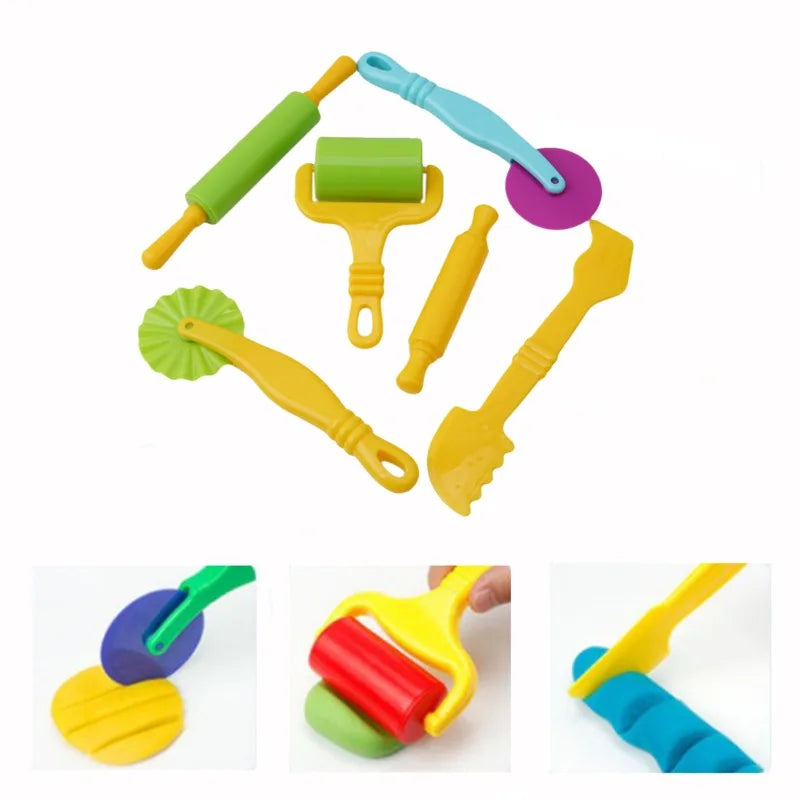 Play Dough Model Tool Toys Creative 3D Plasticine Tools Playdough Set Clay Cutters Moulds Deluxe Set Learning Education Kids Toy