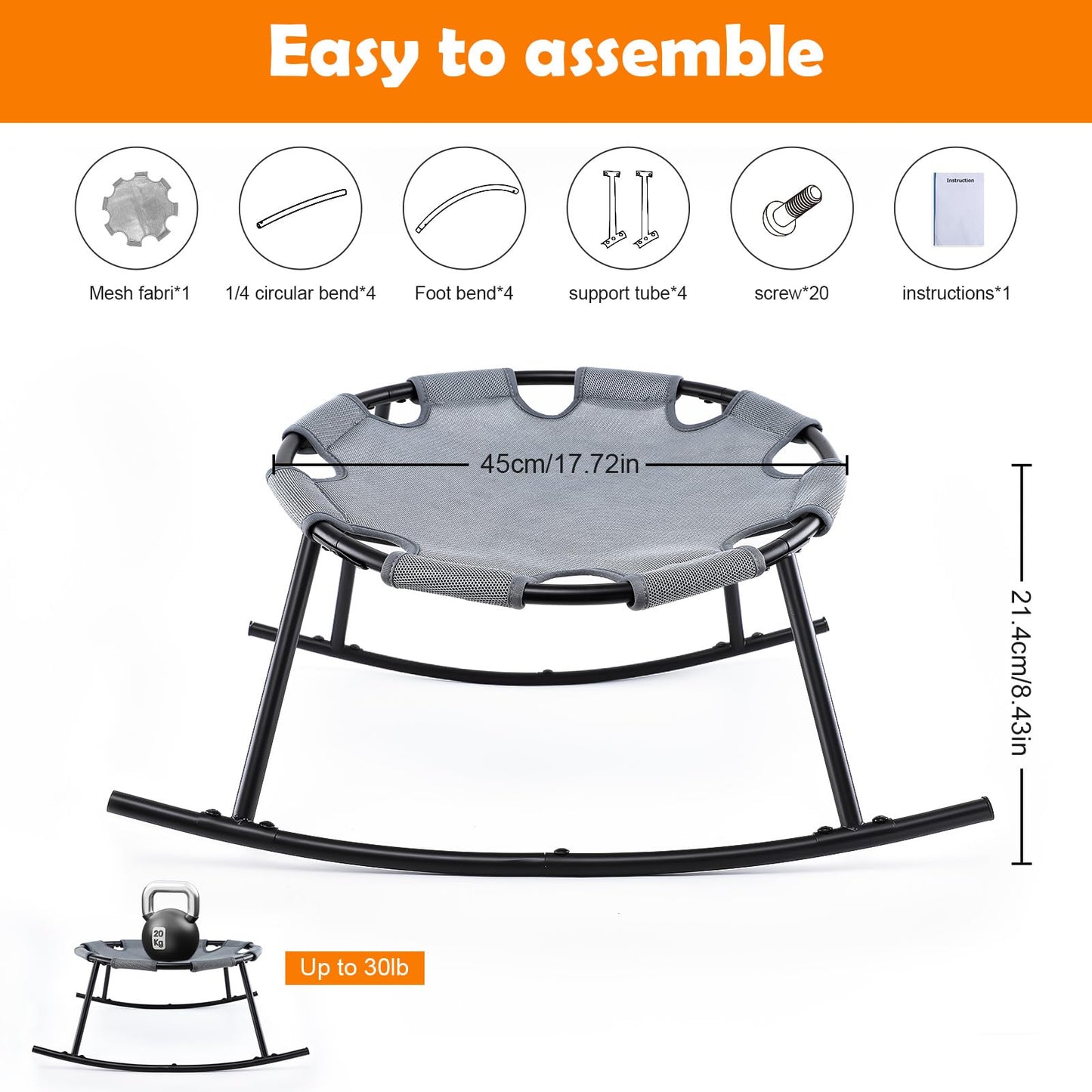 Elevated Dog Bed for Small Dogs with Washable Breathable Mesh and Removable Steel Frame Raised Cooling Pet Cot