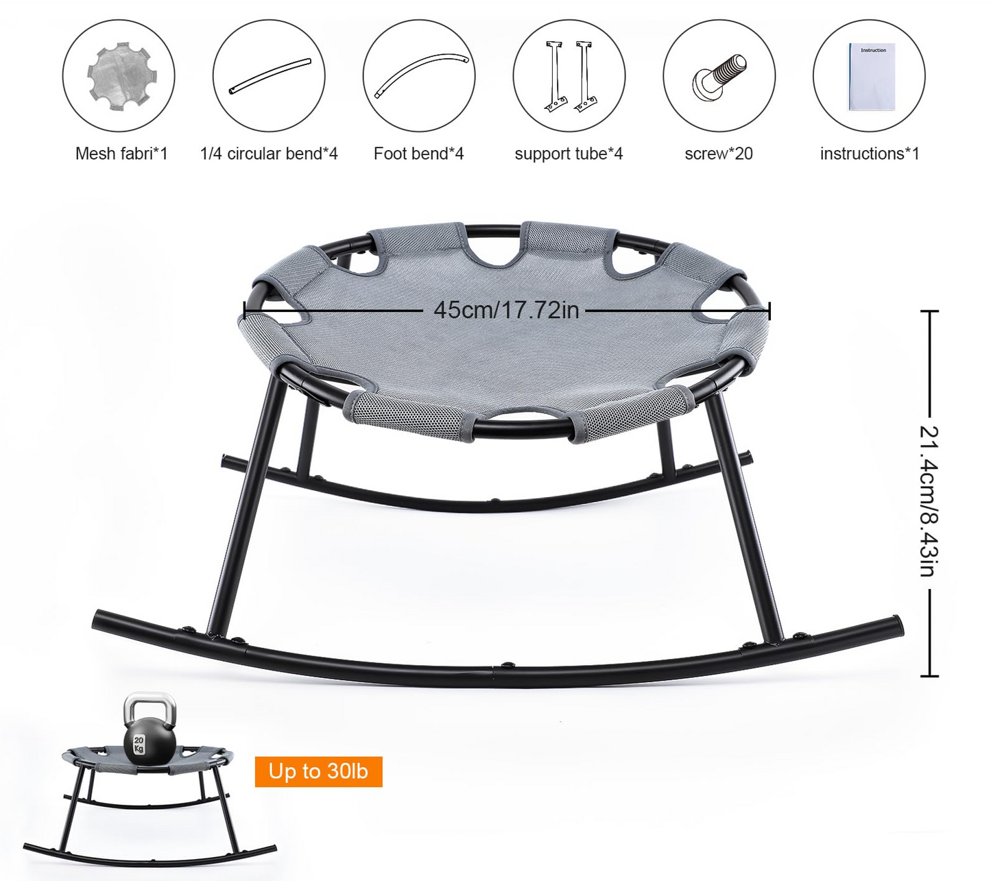 Elevated Dog Bed for Small Dogs with Washable Breathable Mesh and Removable Steel Frame Raised Cooling Pet Cot