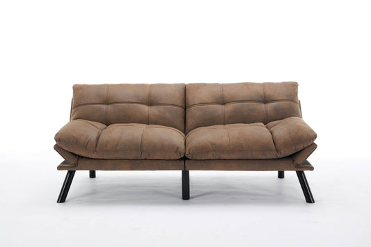 [SantaChoice] Leatehr Feeling Brown Convertible Folding Modern sofa Bed