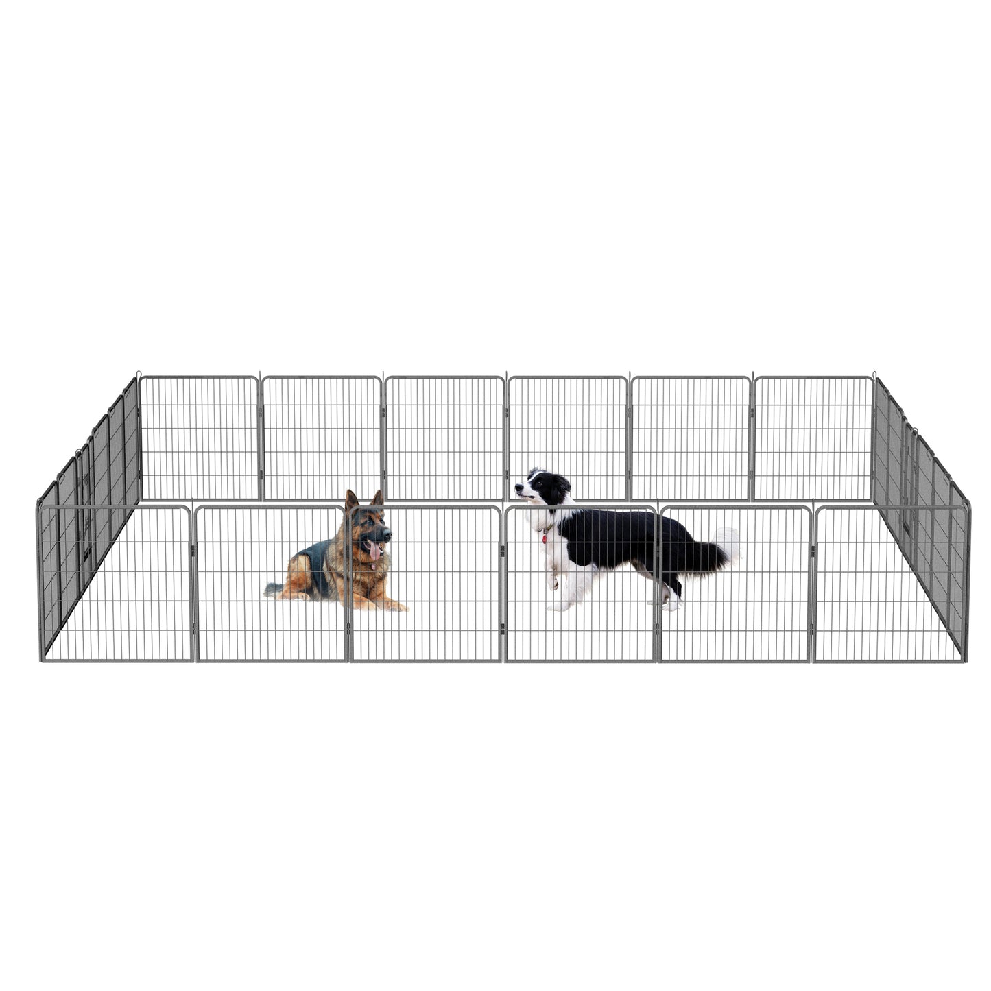 Dog Pens Outdoor 32" Height Foldable24 Panels Heavy Duty Metal Portable Dog Playpen Indoor Anti-Rust Exercise Dog Fence with Doors for Large/Medium/Small Pets Play Pen for RV Camping Yard