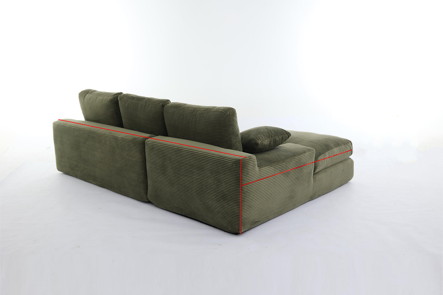 [SantaChoice] 99*69" Modular Sectional Living Room Sofa Set, Modern Minimalist Style Couch, Upholstered Sleeper Sofa for Living Room, Bedroom, 2 PC Free Combination, Installation-free Sofa, L-Shape, Army Green