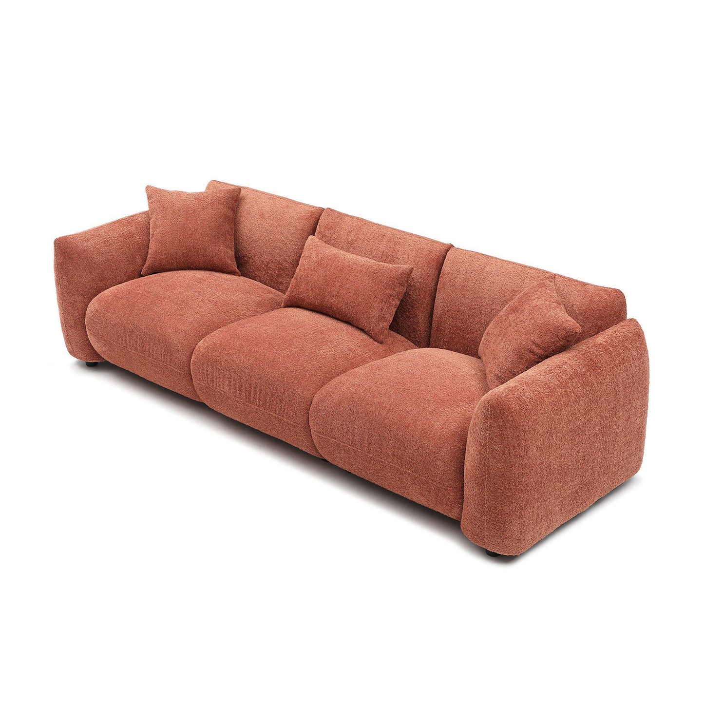 [SantaChoice] Mid Century Modern Couch 3-Seater Sofa for Livingroom, Orange