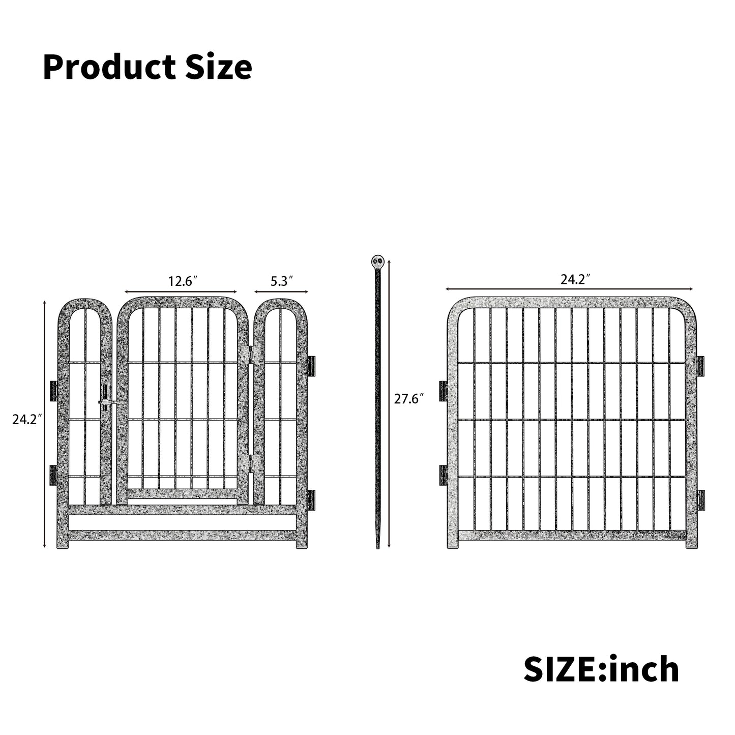 Dog Playpen 8 Panels 24" Height Heavy Duty Dog Fence Puppy Pen for Large Medium Small Dogs Indoor Outdoor Foldable Pet Exercise Pen