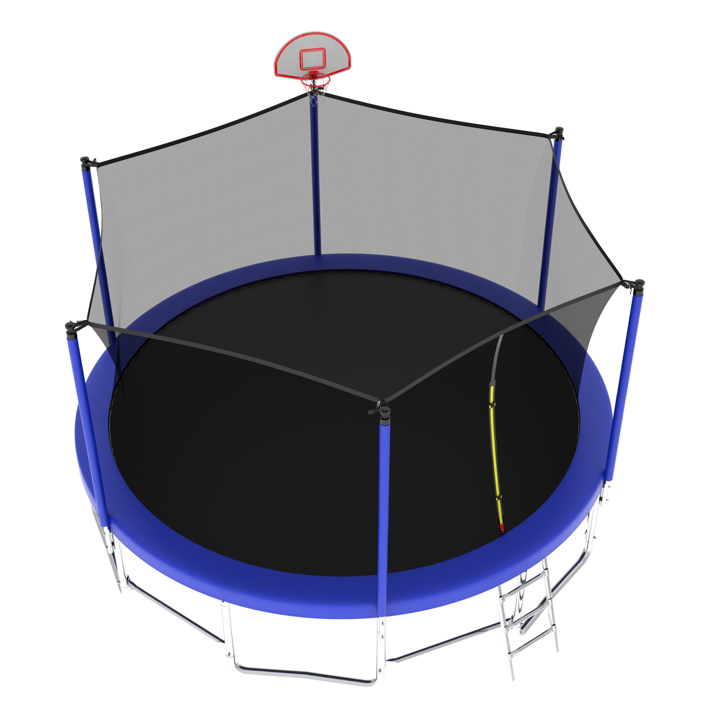 16FT Trampoline with Balance Bar & Basketball Hoop&Ball, ASTM Approved Reinforced Type Outdoor Trampoline with Enclosure Net