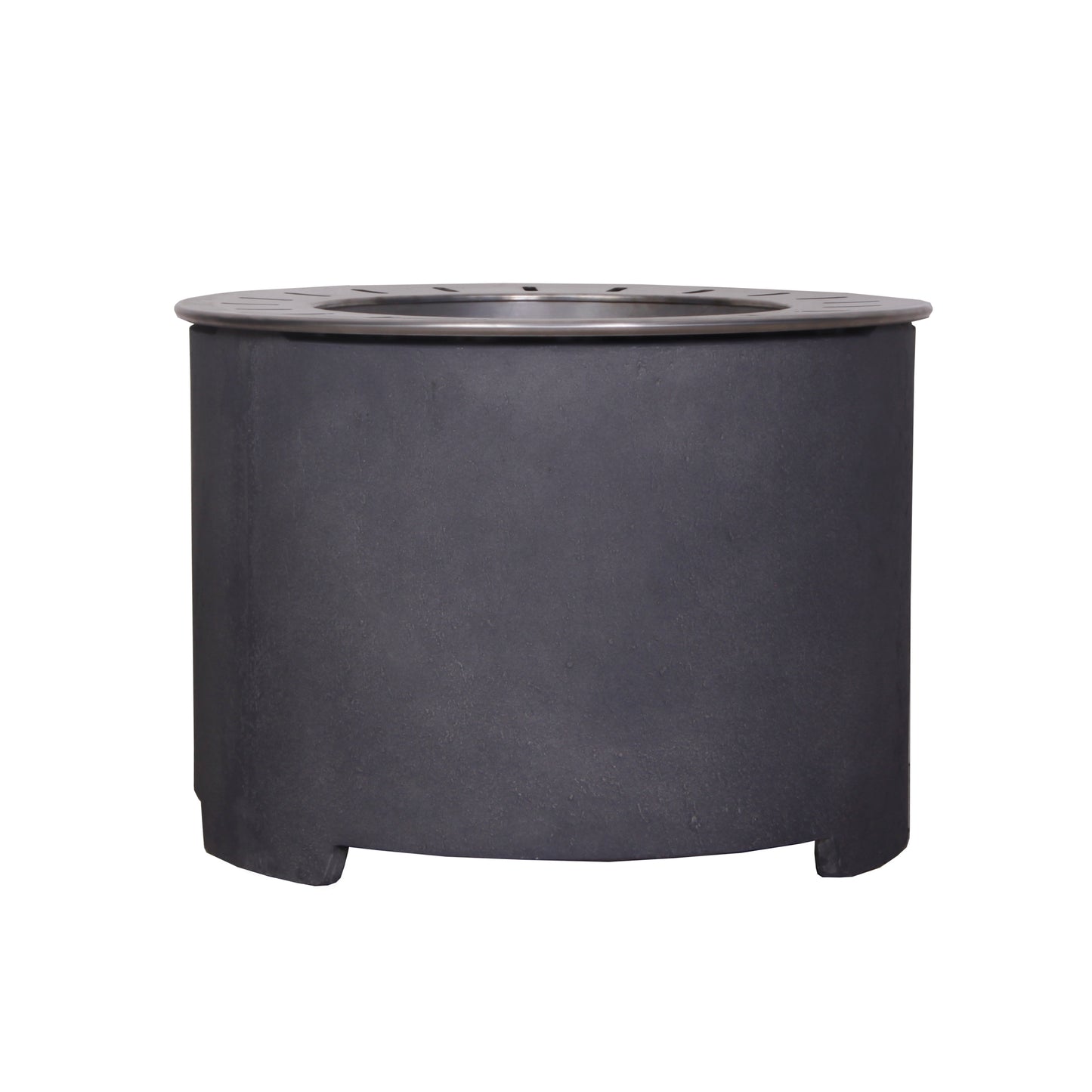 20.5 Inch x 15 Inch Dark Grey Faux Concrete Texture Smokeless Firepit With Wood Pellet/Twig/Wood As The Fuel