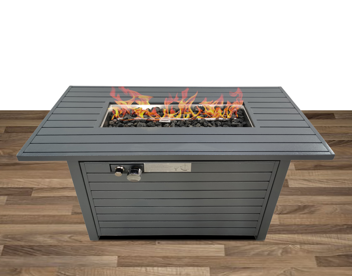 Steel Propane/Natural Gas Outdoor Fire Pit Table with Lid