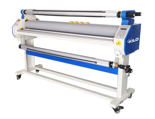 Full-Auto Cold Laminator Machine with Heat Assisted and Trimmer, 67' Wide Format, Max laminating speed 40 ft/min