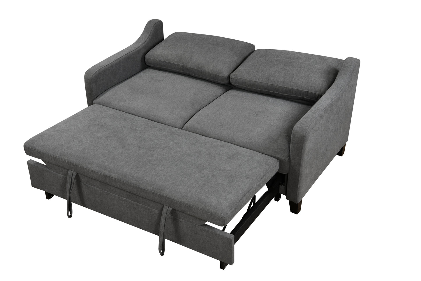 [SantaChoice] 69" 3 in 1 Convertible Queen Sleeper Sofa Bed, Modern Fabric Loveseat Futon Sofa Couch w/Pullout Bed, Love Seat Lounge Sofa w/Reclining Backrest, Furniture for Living Room, Dark Grey