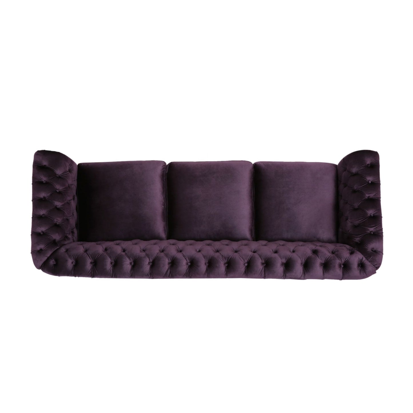 [SantaChoice] Luxurious 3-Seater Purple Velvet Sofa, Featuring a Classic Design with Modern Elegance, Perfect for Adding Sophistication and Style to Any Living Room, Plush Comfort and Durable Craftsmanship