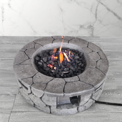 9'' H x 28'' W Fiber Reinforced Concrete Outdoor Fire pit(Stone Gray)