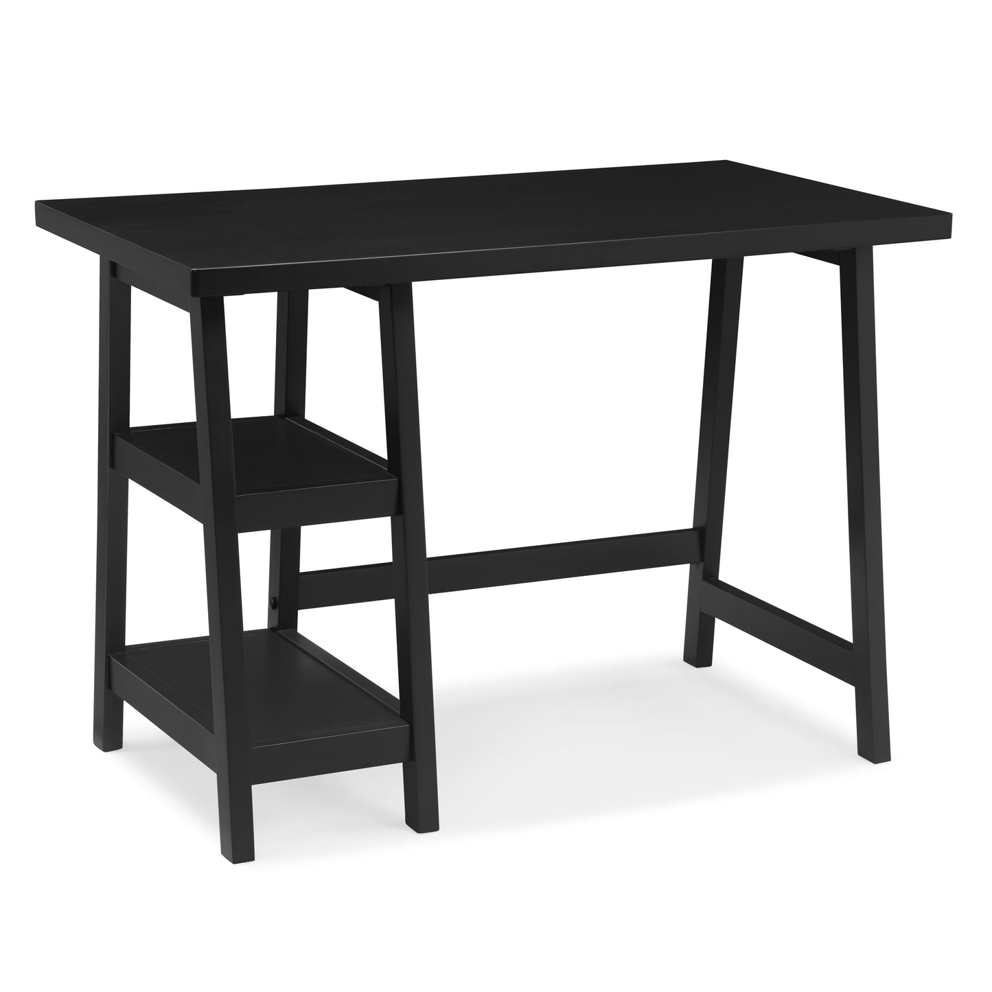 Redina Contemporary Wood Writing Desk with Storage, Black