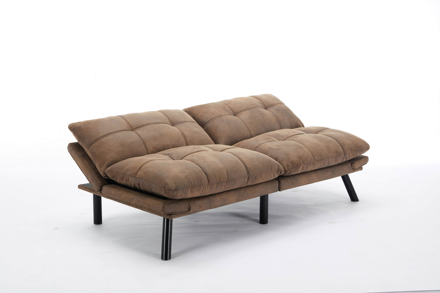 [SantaChoice] Leatehr Feeling Brown Convertible Folding Modern sofa Bed