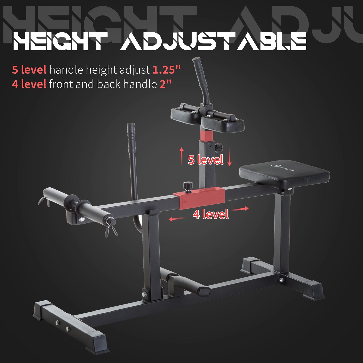 Soozier Adjustable Seated Calf Raise Machine, Leg Machines Home Gym, for Calf, Waist, Arm Training