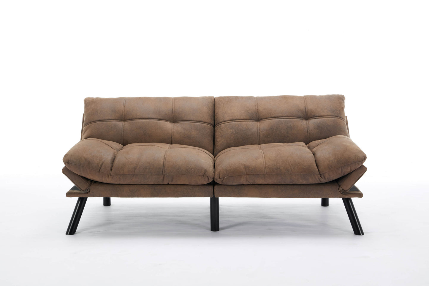 [SantaChoice] Leatehr Feeling Brown Convertible Folding Modern sofa Bed